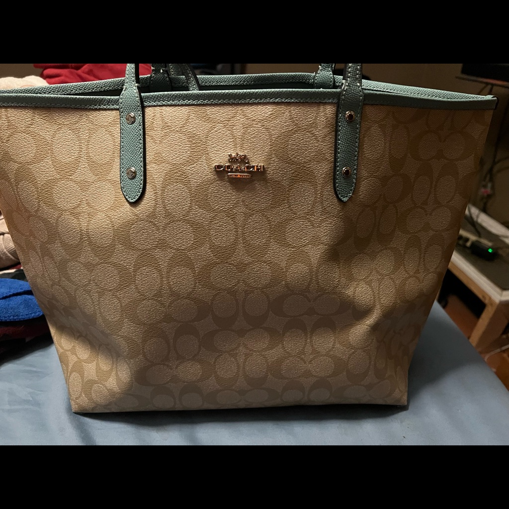Pale Green Coach Tote.